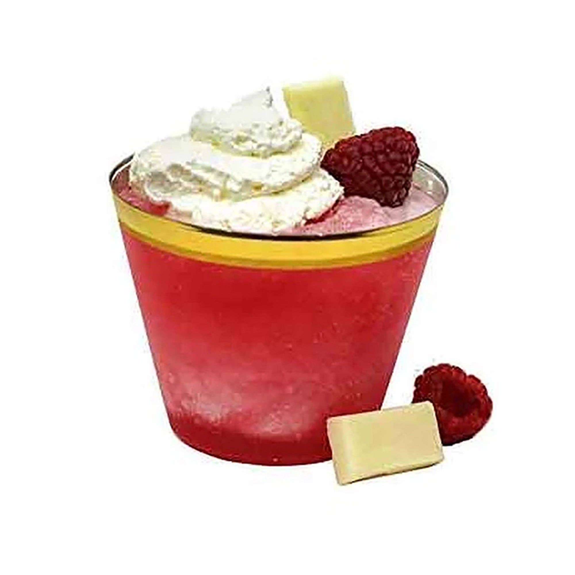 Smarty had a Party - Wholesale Disposable Cup - 9 oz. Clear with Metallic Gold Rim Plastic Cups - 240 pcs2