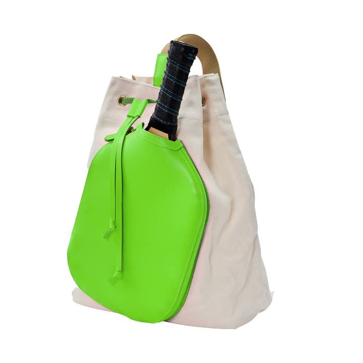 PB Neon Gecko Green Pickleball Drawstring Bag for wholesale by Pickleball Bella