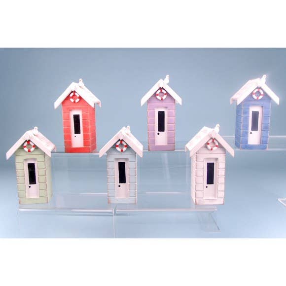 Nauticalia – wholesale Money/piggy bank – Beach Hut Money Box, Antique Finish, 16x8.5cm, 6 Assorted