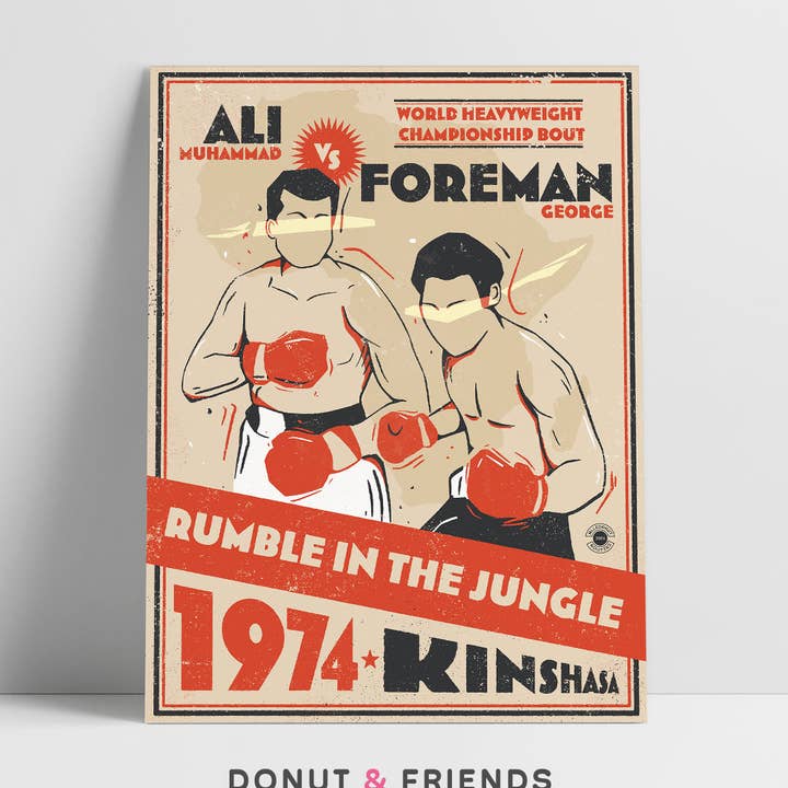 Affiche Boxe - Rumble in the Jungle - 1974 pour la vente par Donut and Friends