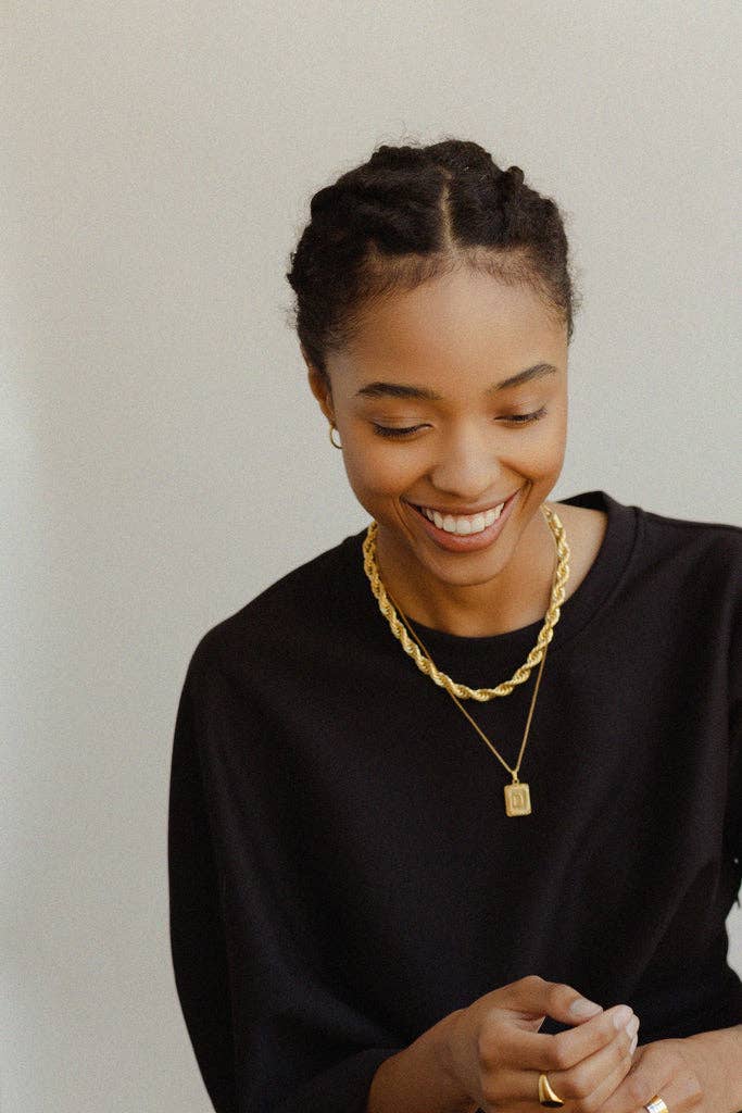 Katinki – wholesale Pendant/charm necklace – Personalized Initial Rectangle Medallion Necklace10