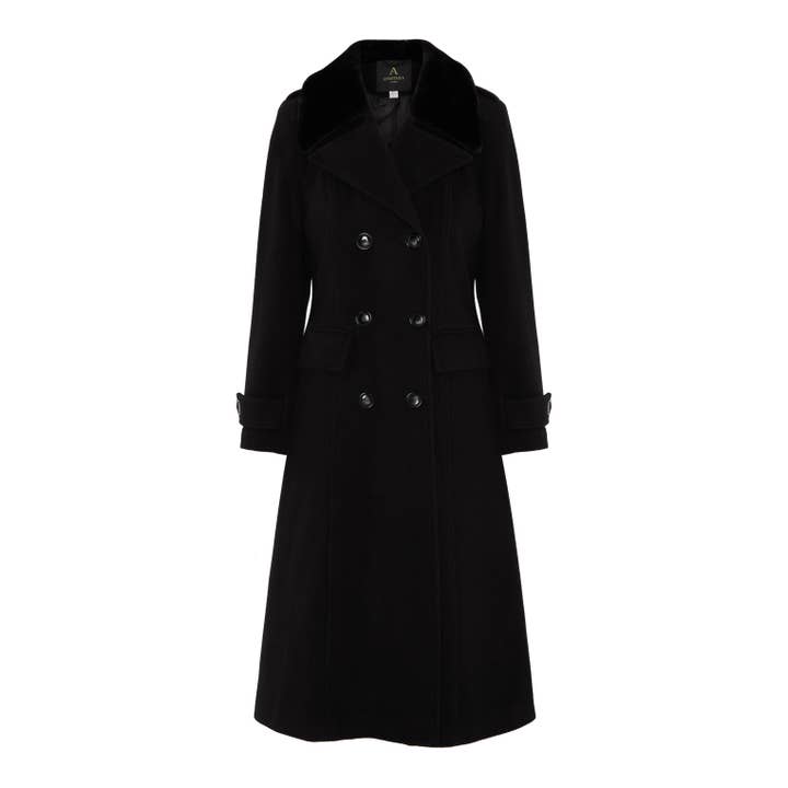 Anastasia Wintermantel aus Wolle mit Pelzkragen für den Großhandel von Anastasia