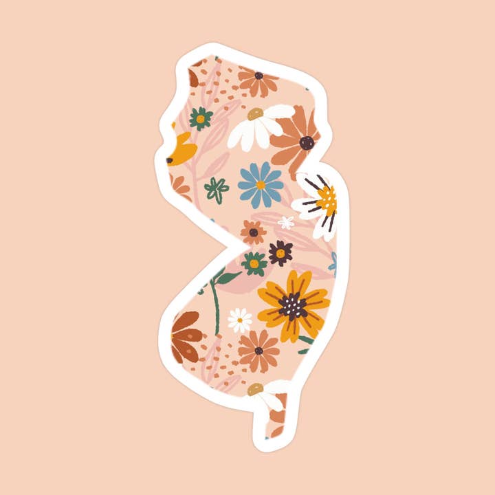 New Jersey Floral State Sticker for wholesale by The State Stickers