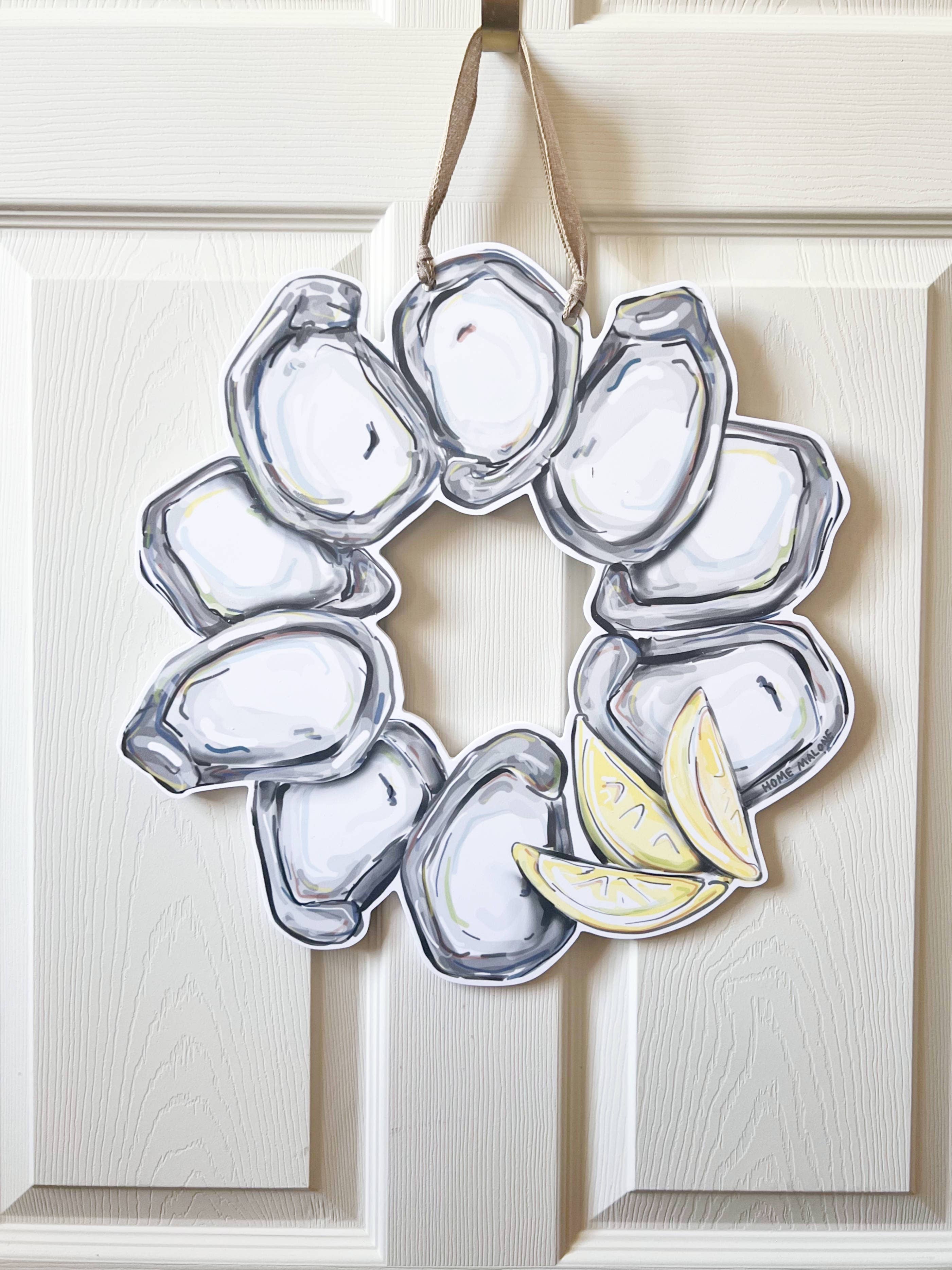 Home Malone - Wholesale Door Hanger - Oyster Wreath Door Hanger - Coastal Seafood Outdoor Decor3