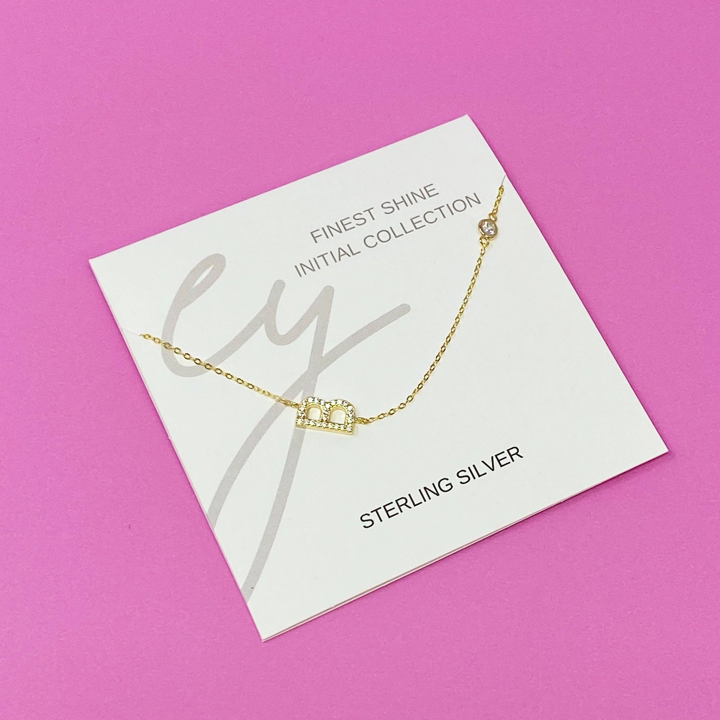 Ellison+Young - Wholesale Pendant/Charm Necklace - Finest Shine Initial Sterling Silver Necklace0