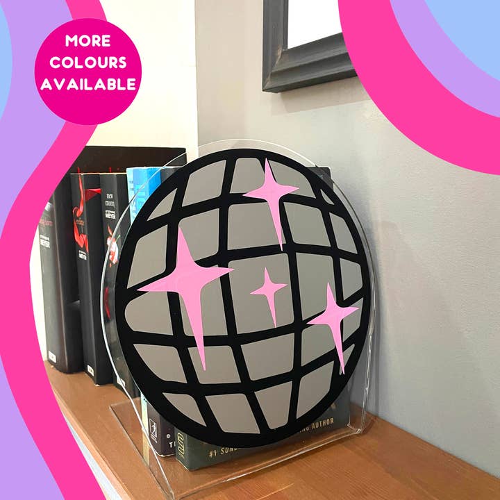 Buba Goods - Wholesale Bookend - Disco ball acrylic bookend home decor