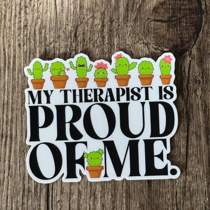 Therapist & Succulent Plant Stickers for Mental Health for wholesale by S&Y Brand Paper co.
