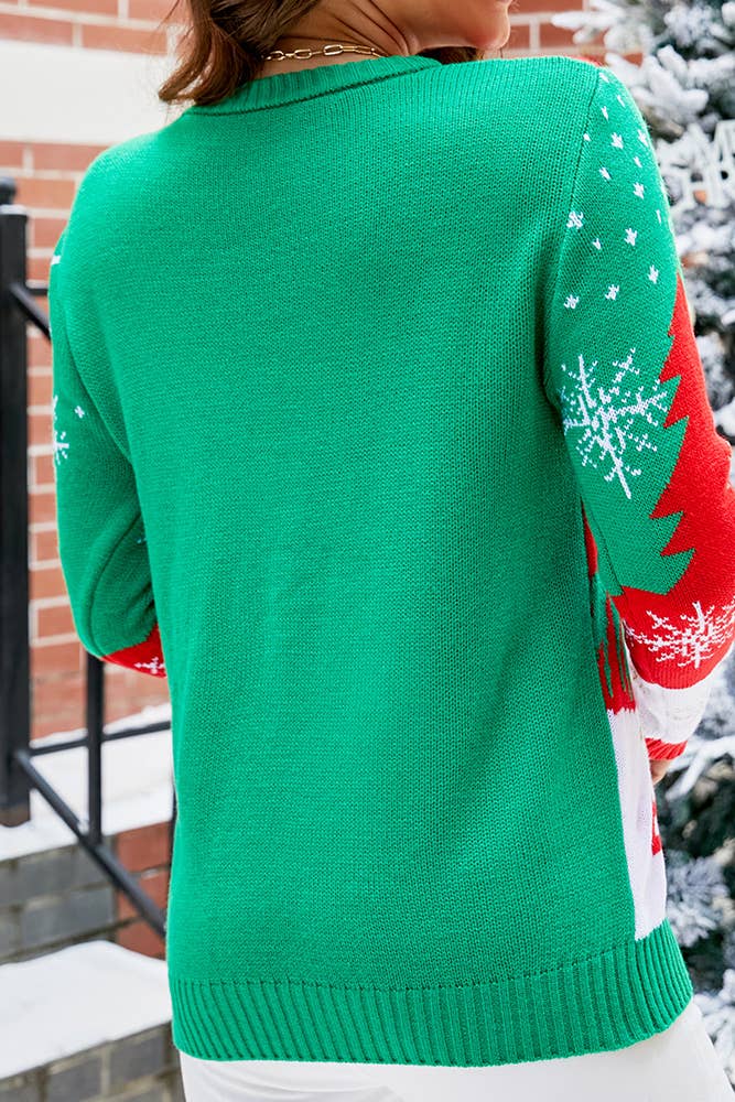 Comely Fashion - Wholesale Knit Sweater - Women's - Christmas Cartoon Elements Jacquard Knit Pullover Sweater10