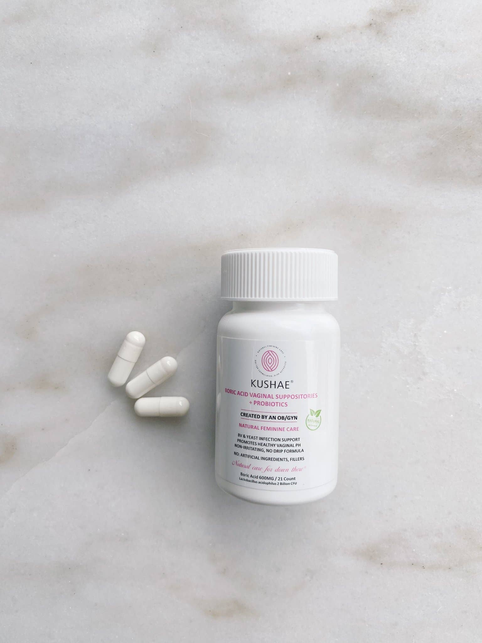Kushae - Wholesale Oral Supplement/Vitamin - Boric Acid Vaginal Suppositories + Probiotics & Aloe
