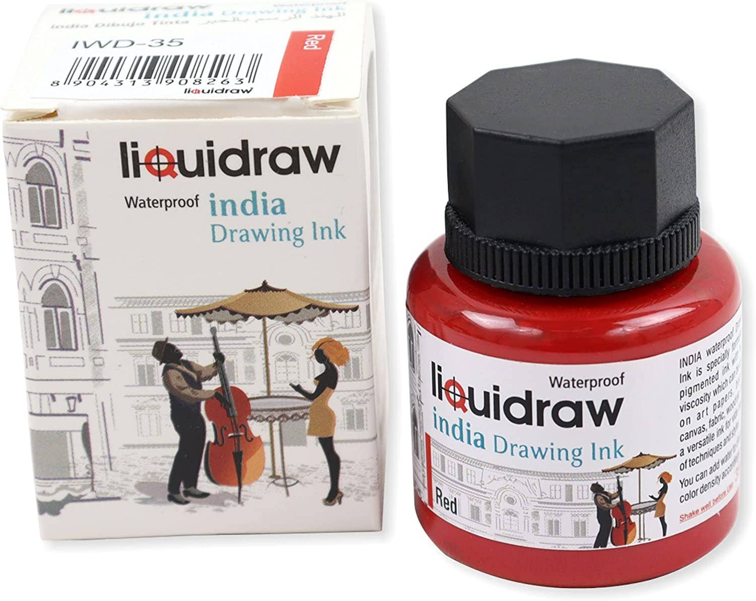 Liquidraw - Vente Tampons encreurs - Encre de dessin colorée Liquidraw Encre de Chine, imperméable, 35 ml8