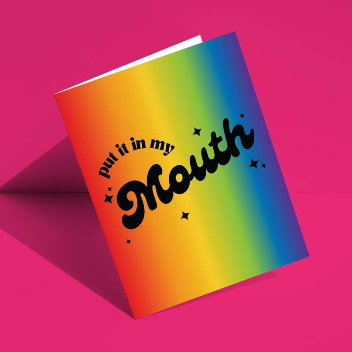 Biglietto di Auguri Orgoglioso e Malizioso, Mettilo in Bocca Arcobaleno per la vendita all'ingrosso da parte di Ninalem's Party