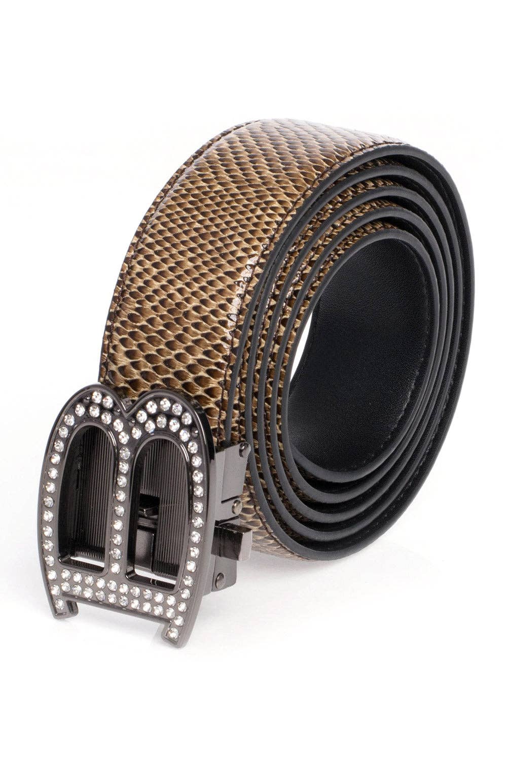 BARABAS – wholesale Belt – Men's – Men's Rhinestone B Letter Buckle Leather Belt BK81014