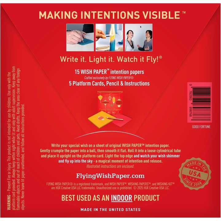 FLYING WISH PAPER ® - Wholesale Good Luck Card - GOOD FORTUNE, WISHING KIT™ Wish Ritual Metaphysical Supplies1