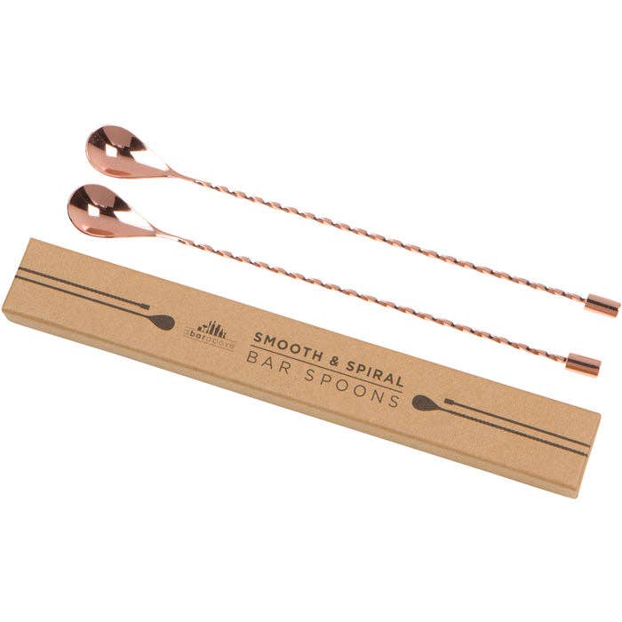 Bar Spoons (Spiral Handle, Set of 2), Antique Copper for wholesale by A Bar Above