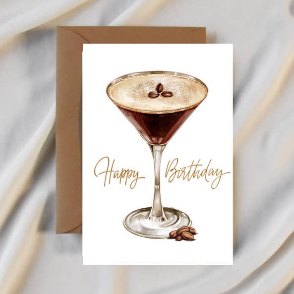 Espresso Martini Geburtstagskarte für den Großhandel von Party Collective