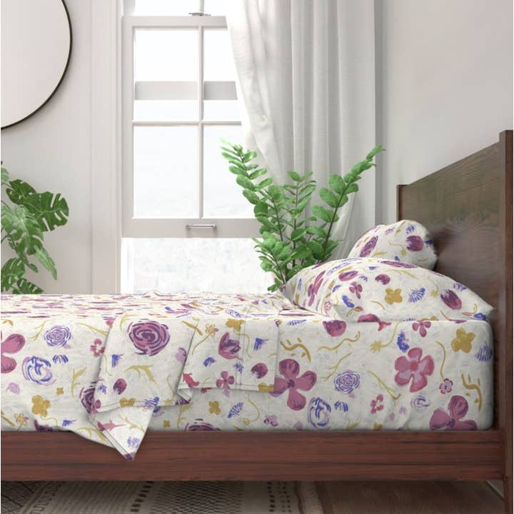 Spring Blooms Sheets for wholesale by Fox & Willow Design Studio