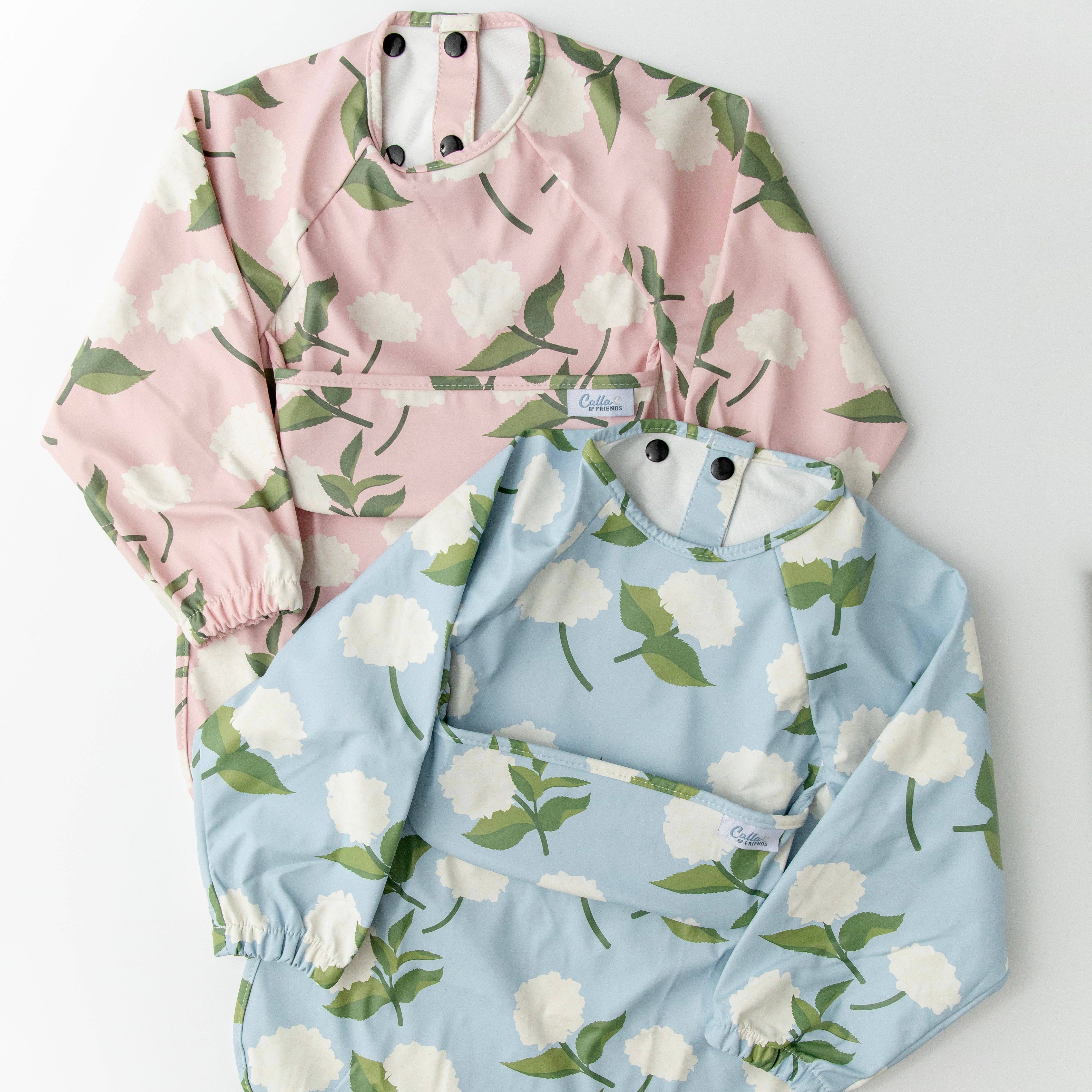 Calla & Friends - Wholesale Bib - Baby - The Grayson Long Sleeve Bib - Hydrangeas2