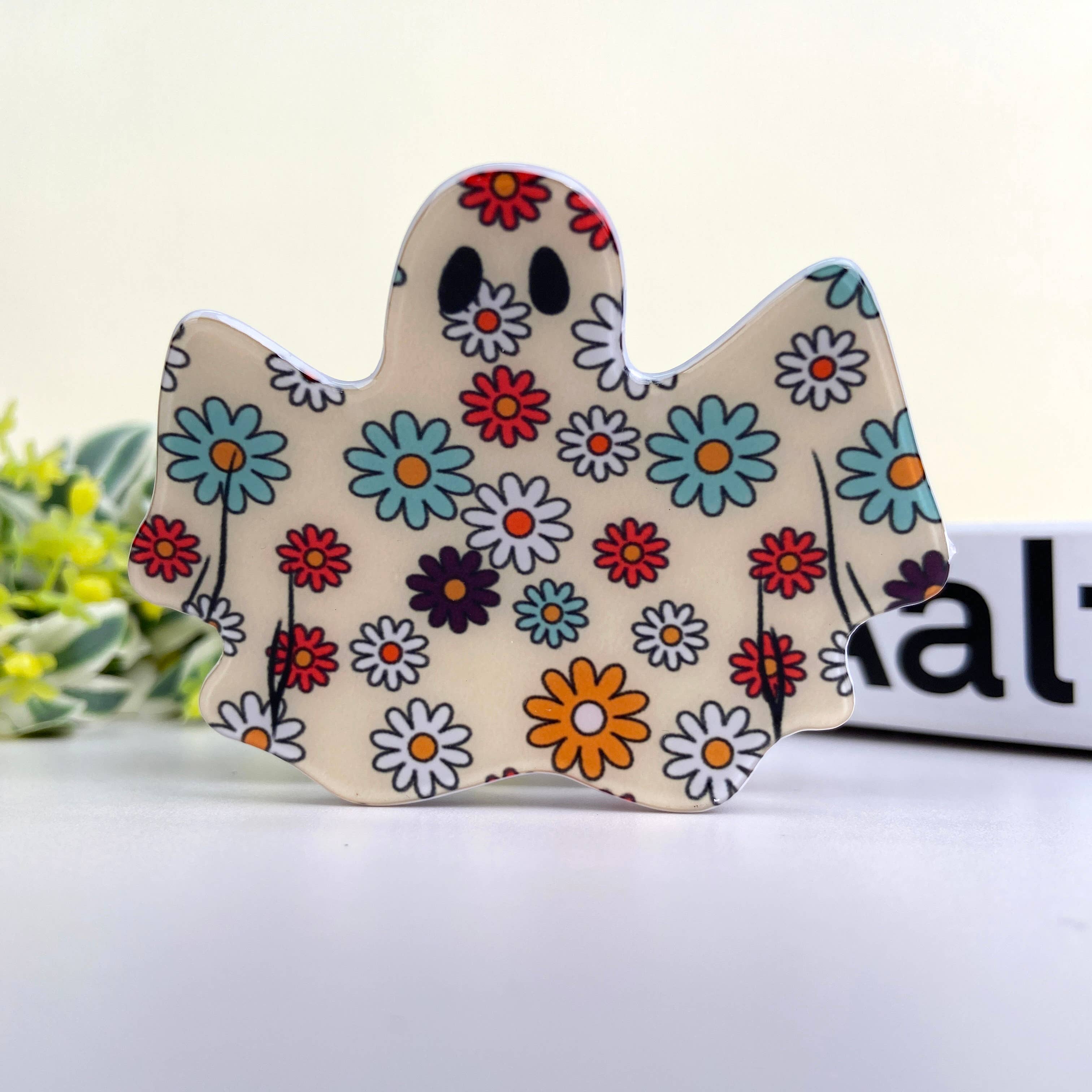 TheDivaSoap - Vendita all'ingrosso Fermaglio per capelli - Donna - Clip per capelli a forma di fantasmino con decorazioni floreali per Halloween5