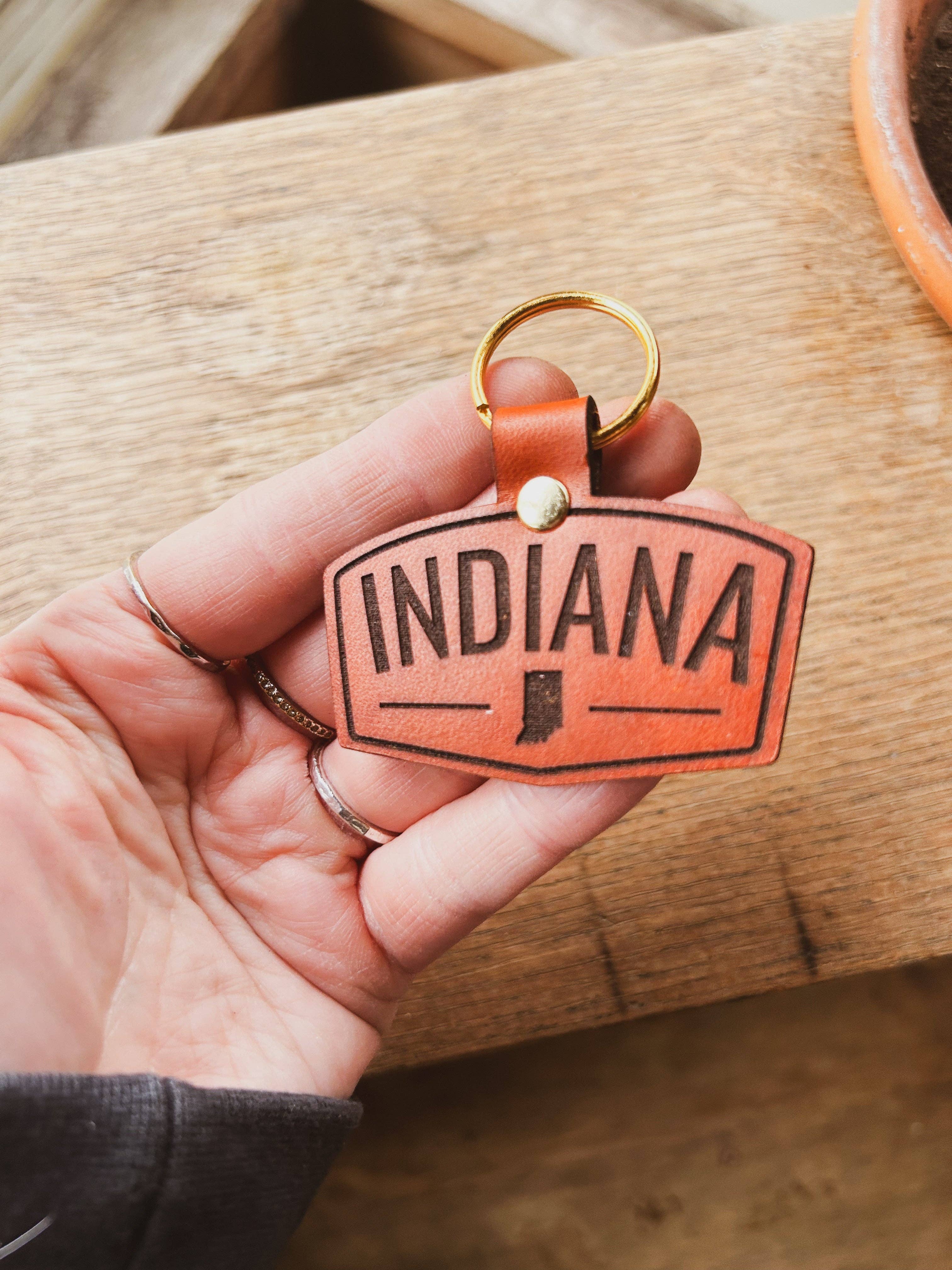 Left Grain - Wholesale Keychain - Unisex - Indiana Patch Keychain7