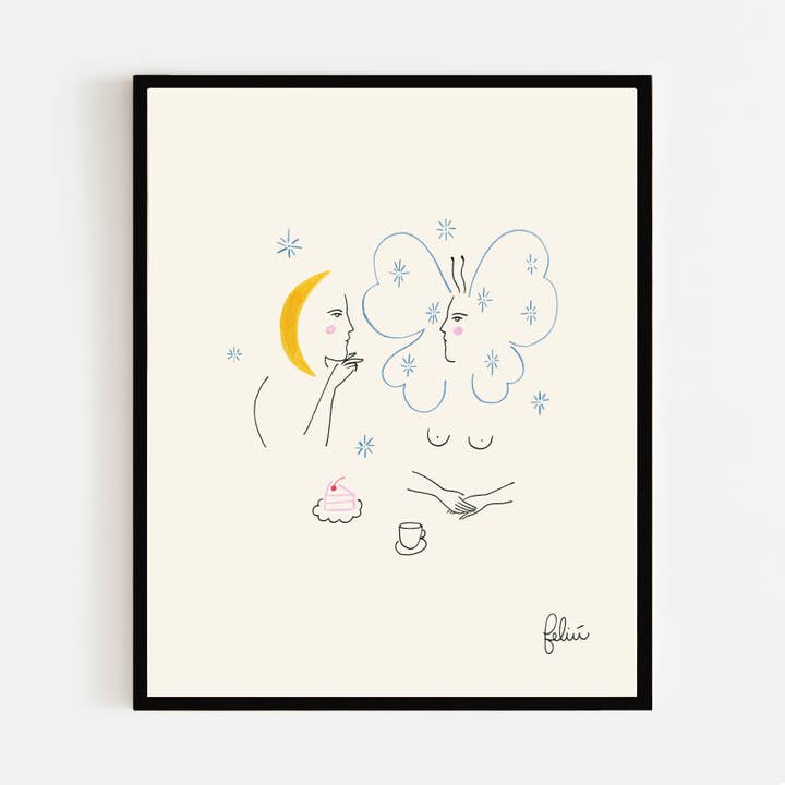 RENDEZ-VOUS MATINAL, 8" x 10" — Plakat af Isabelle Feliu for engroshandel hos Paperole