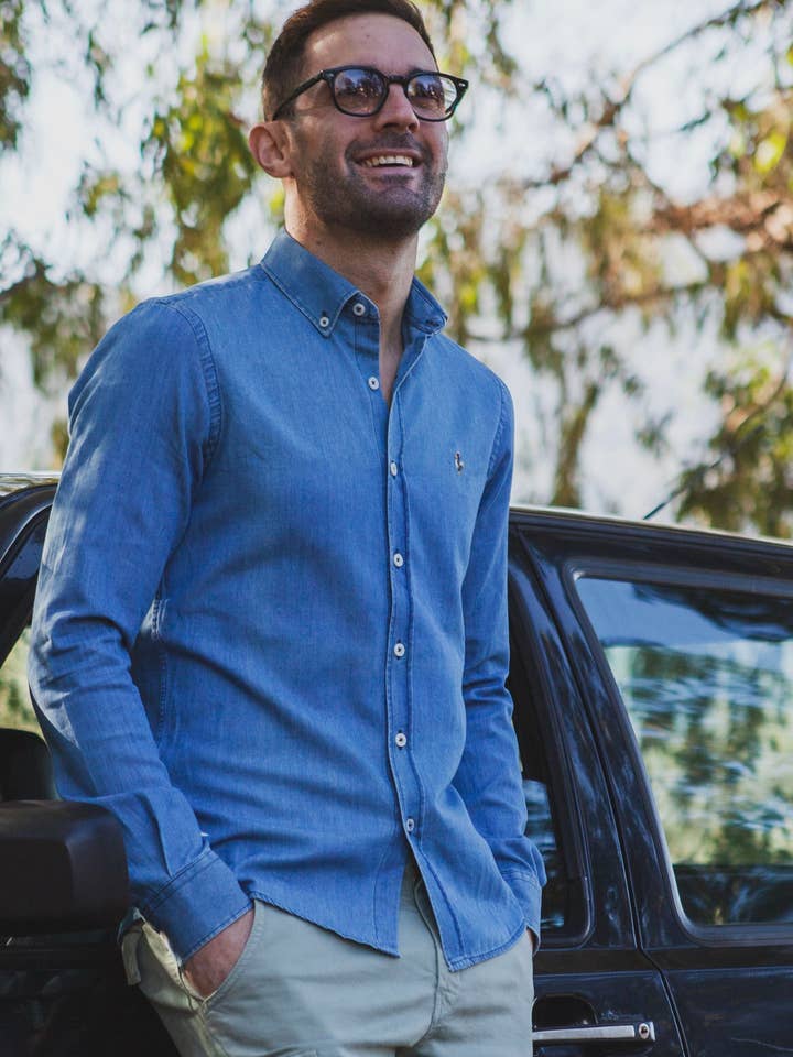 Camisa denim bleached para venta al por mayor de Patadegayo