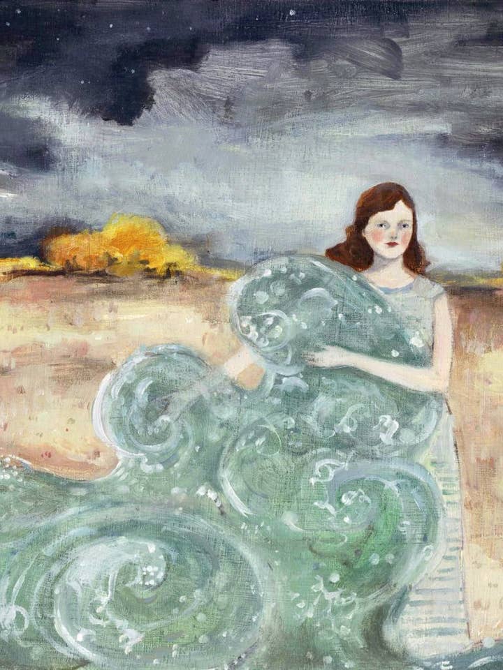 she carried with her the sea - print of original oil painting for wholesale by Amanda Blake