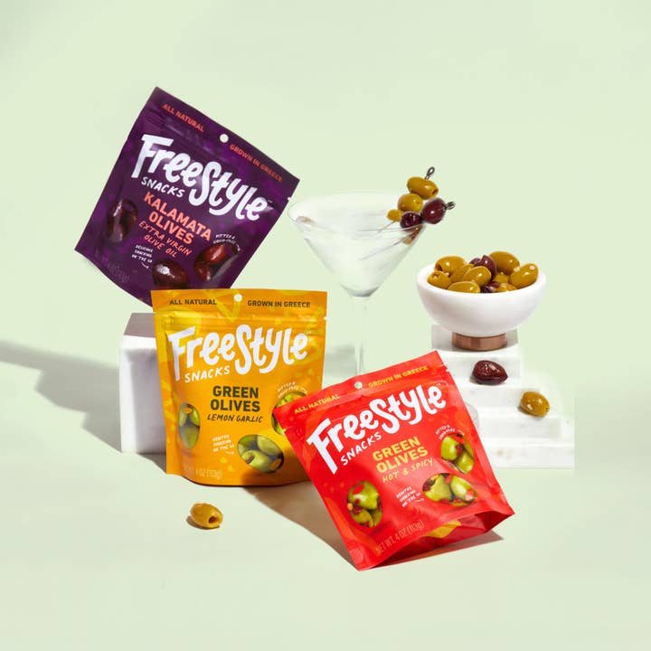 Freestyle Snacks - Wholesale Olives - Green Olives - Hot & Spicy (6 pack)
