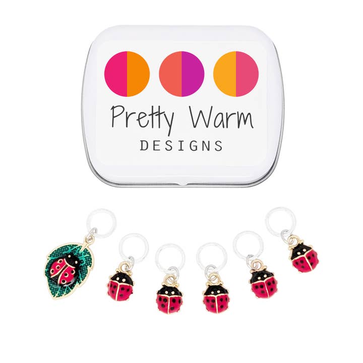 Ladybug Stitch Markers - Set of 6 for wholesale by Pretty Warm Designs