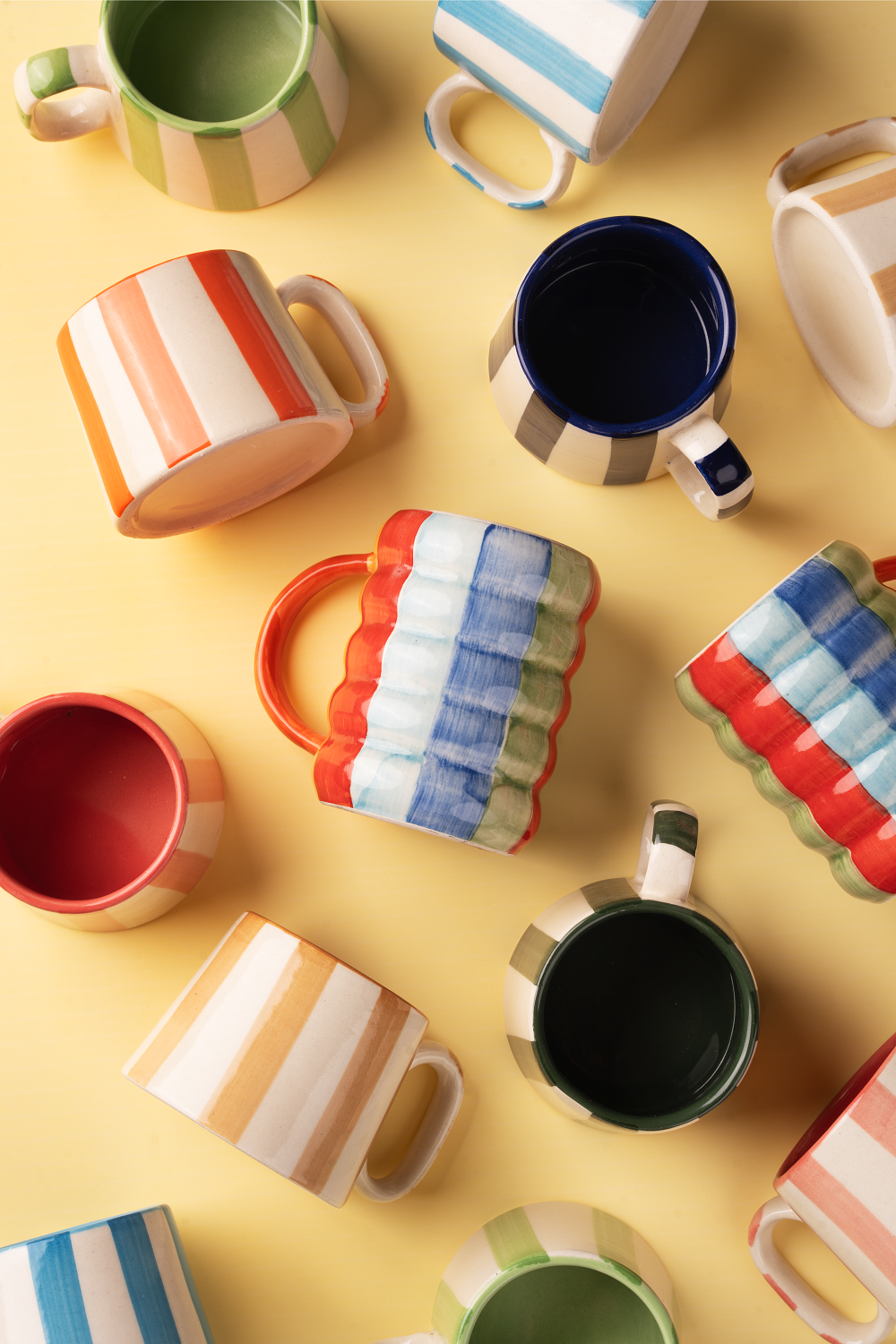 Casa Amarosa - Wholesale Coffee Mug - Ceramic Pink Stripe  Coffee cup- 220ml5