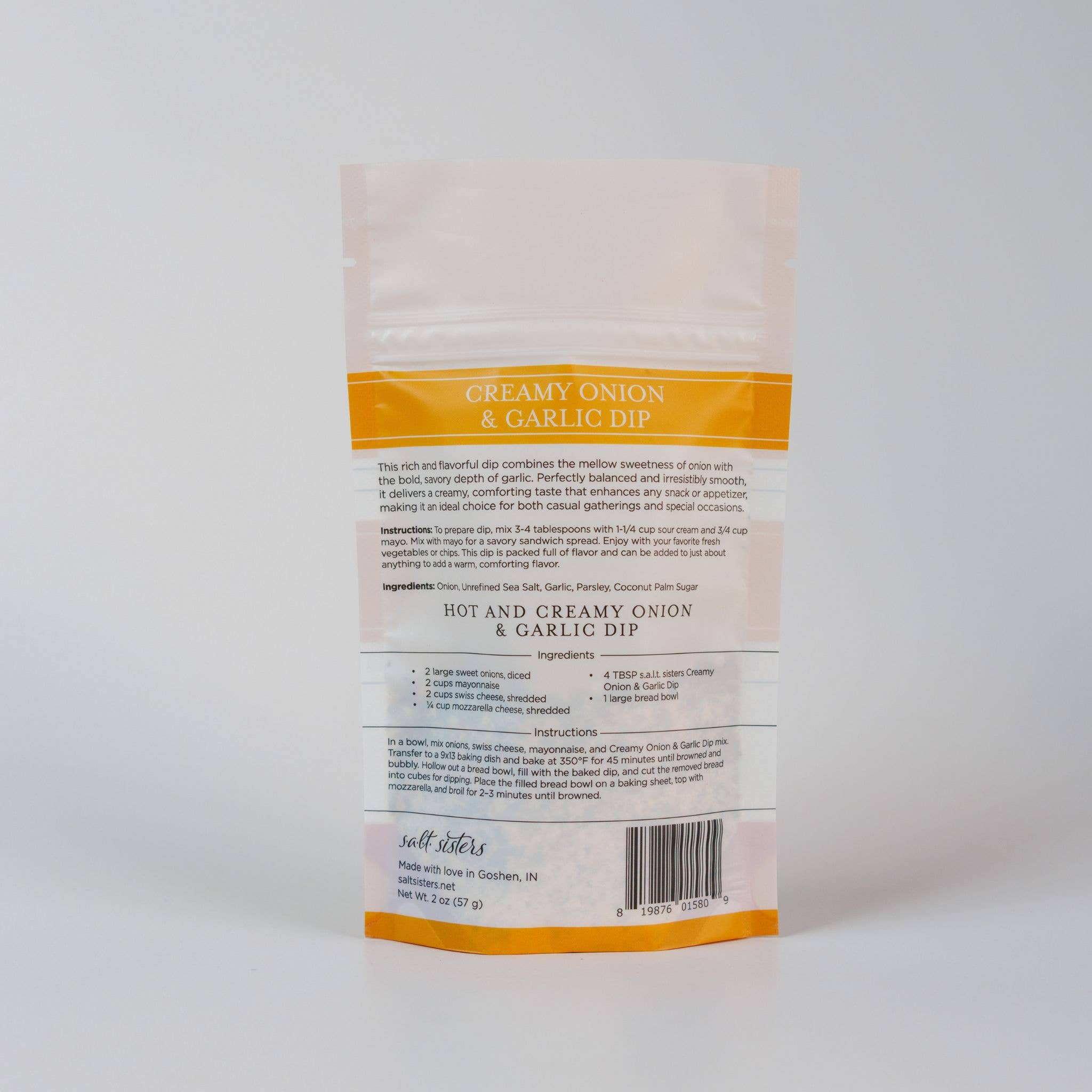 Salt Sisters – Engroshandel Dip – Dip krydderiblanding - cremet løg og hvidløg - emballerede vægte6