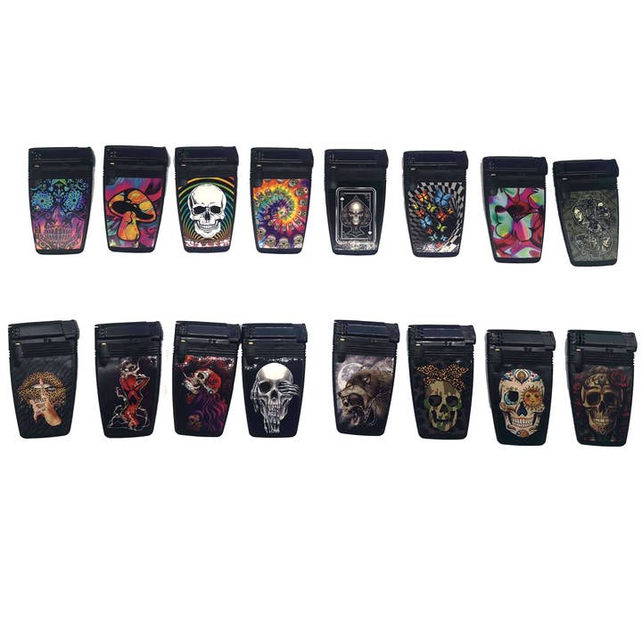 Smokezilla Thin Cigarette Pack Lighter Assortment- 8/Pack for wholesale by Novelty Closeout