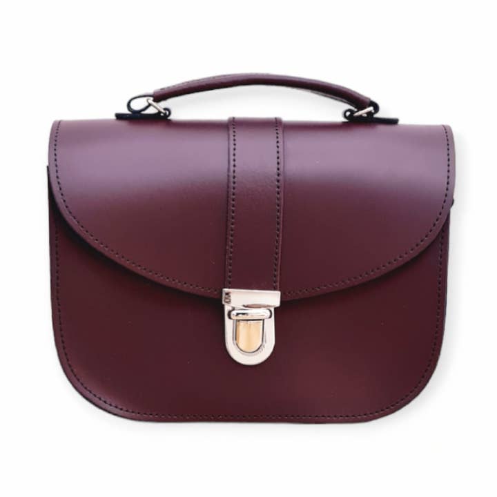 Sac en cuir fait main Olympia - Rouge Marsala pour la vente par Zatchels