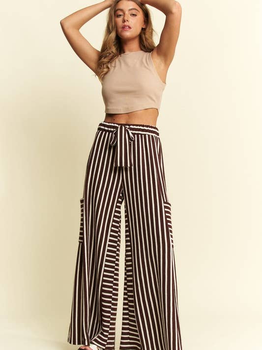 JADE BY JANE - Wholesale Pants - Women's - STRIPE WIDE LEG PANTS
