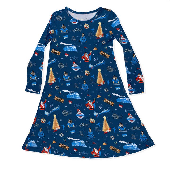 Bellabu Bear - Wholesale Dress - Kids - The Polar Express Bamboo Girls' Long Sleeve Dress0