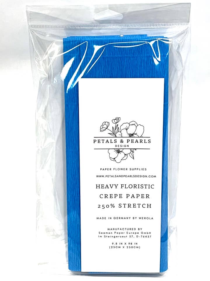 Crepe Florista Pesado Azul por atacado de Petals and Pearls Design