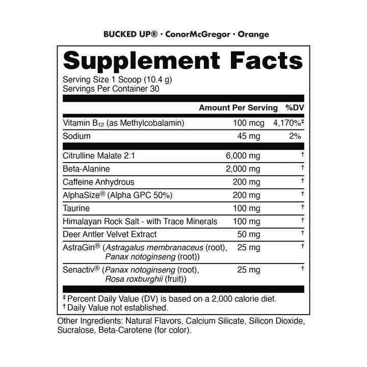 Campus Protein - Wholesale Protein/Superfood Powder - Bucked Up x Conor McGregor Pre Workout3