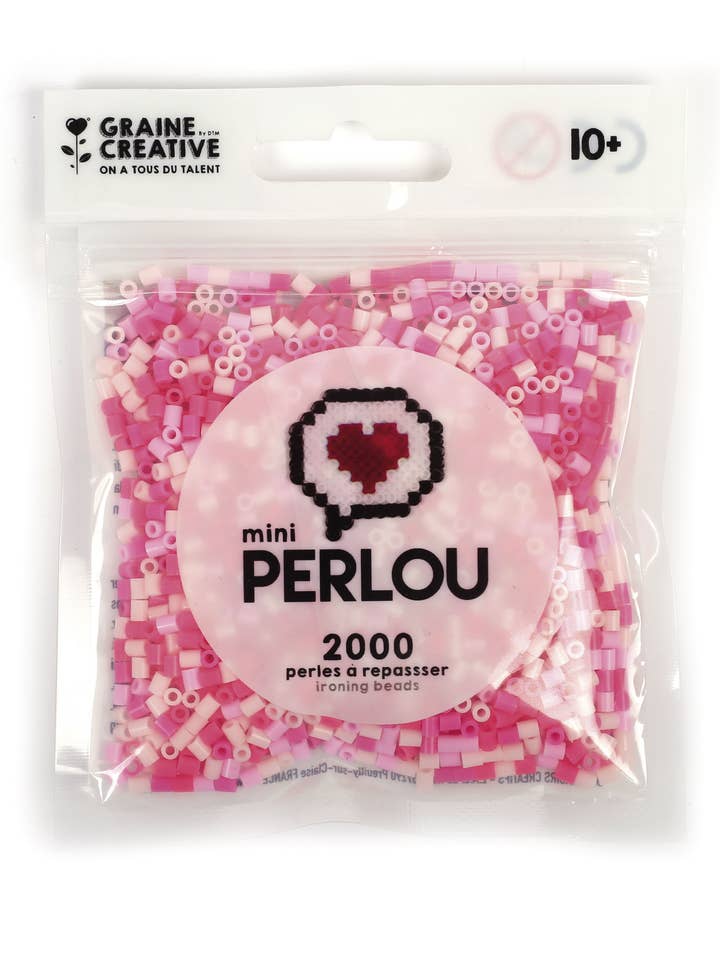 MINI PERLOU BAG OF 4 ASSORTED COLORS OPAQUE PINK for wholesale by Graine Créative