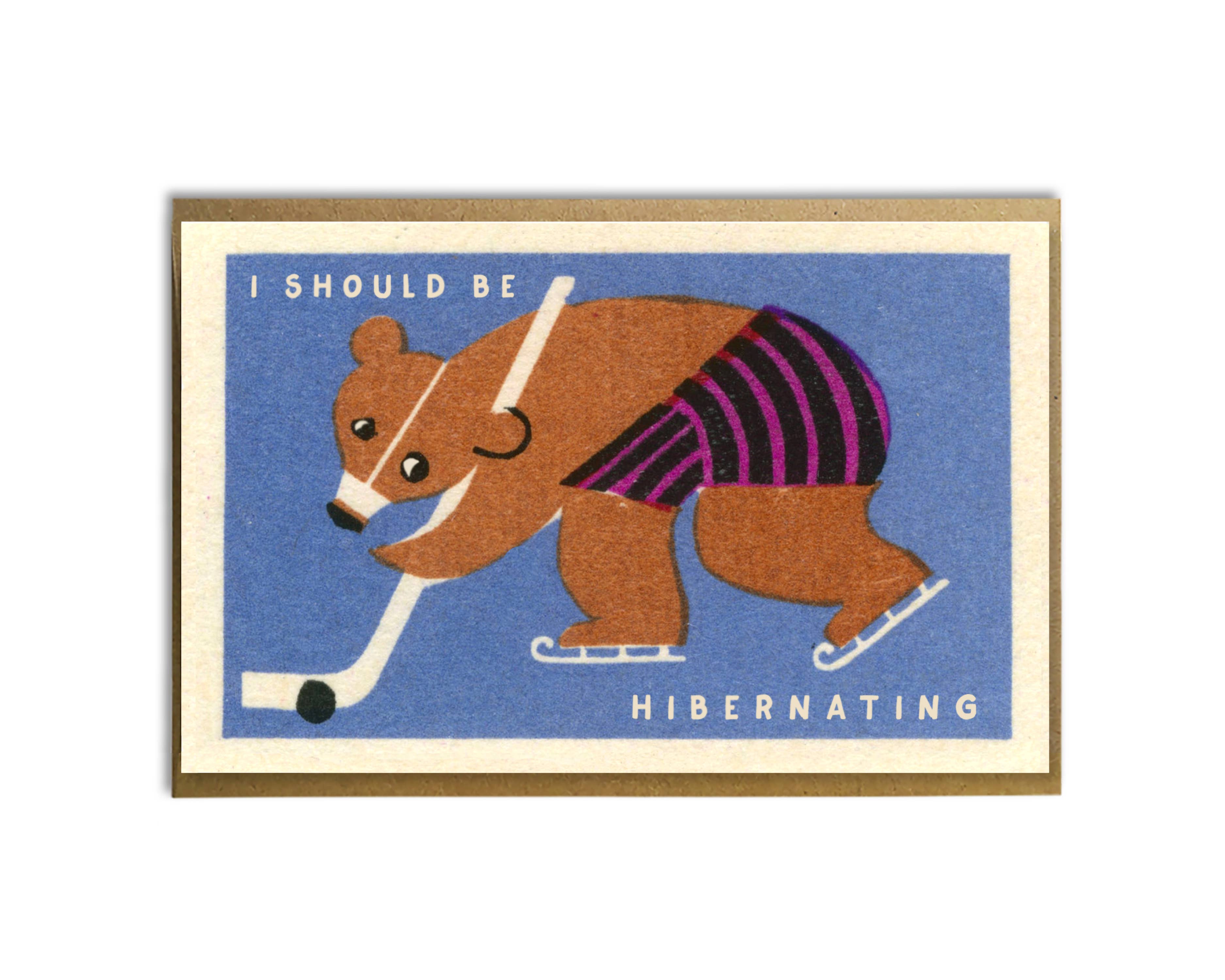 A Zillion Dollars - Vendita all'ingrosso Biglietti di auguri di Natale - Dovrei essere in letargo; Orso che gioca a hockey; Vacanza divertente1