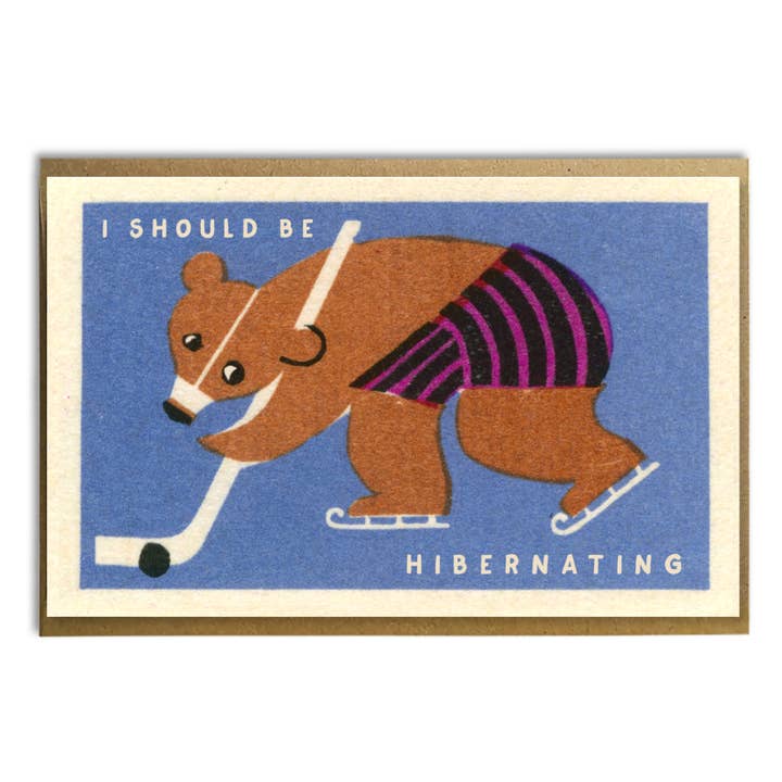 A Zillion Dollars - Vendita all'ingrosso Biglietti di auguri di Natale - Dovrei essere in letargo; Orso che gioca a hockey; Vacanza divertente1