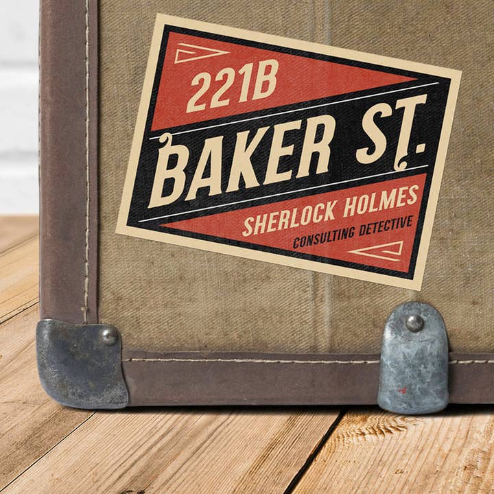 221b Baker Street Vintage Reisetiket Vinyl Sticker voor wholesale door Literary Craft Parlour