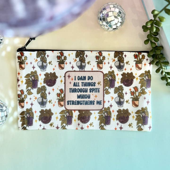 Spite Strengthens Me Zipper Pouch for wholesale by HandCrofted