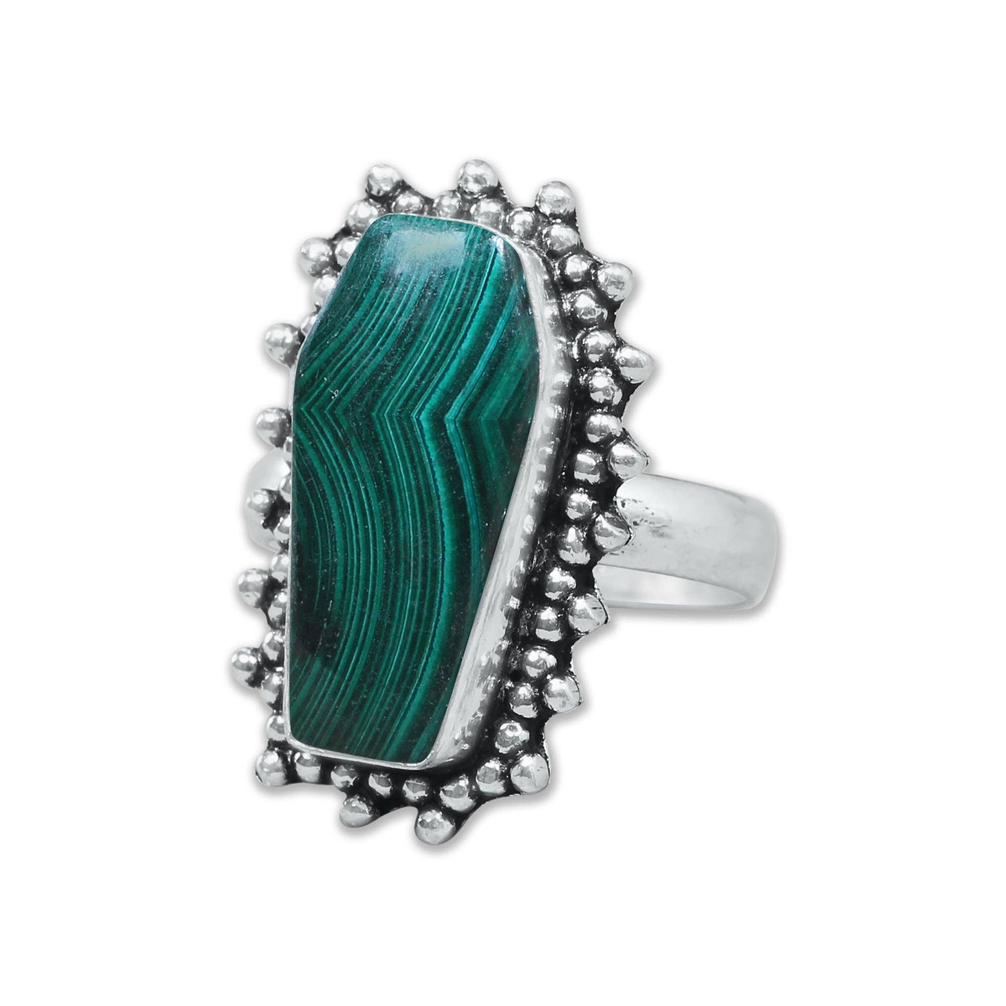 Handmade Jewels – wholesale Cocktail/Statement Ring – Hantverksmässiga kistformade statementringar – Blandade ädelstenar (US-storlekar 6–10, Ej justerbara)8