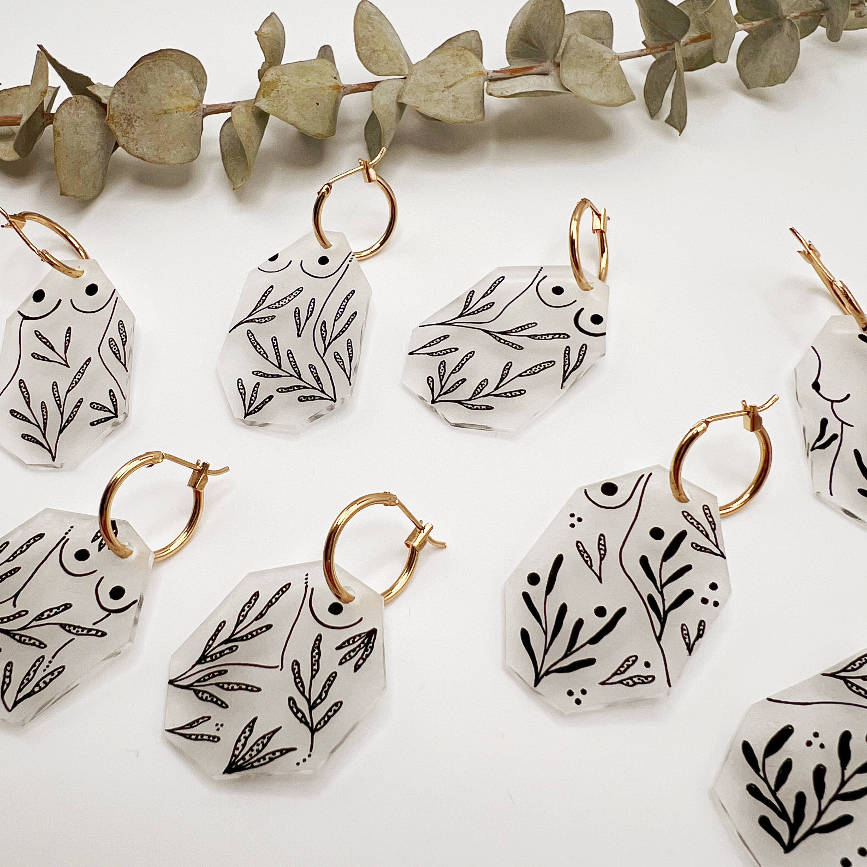 Bang Bang Bijoux - Wholesale Dangle Earrings - Nip-Slip Fine-Line Nudies1