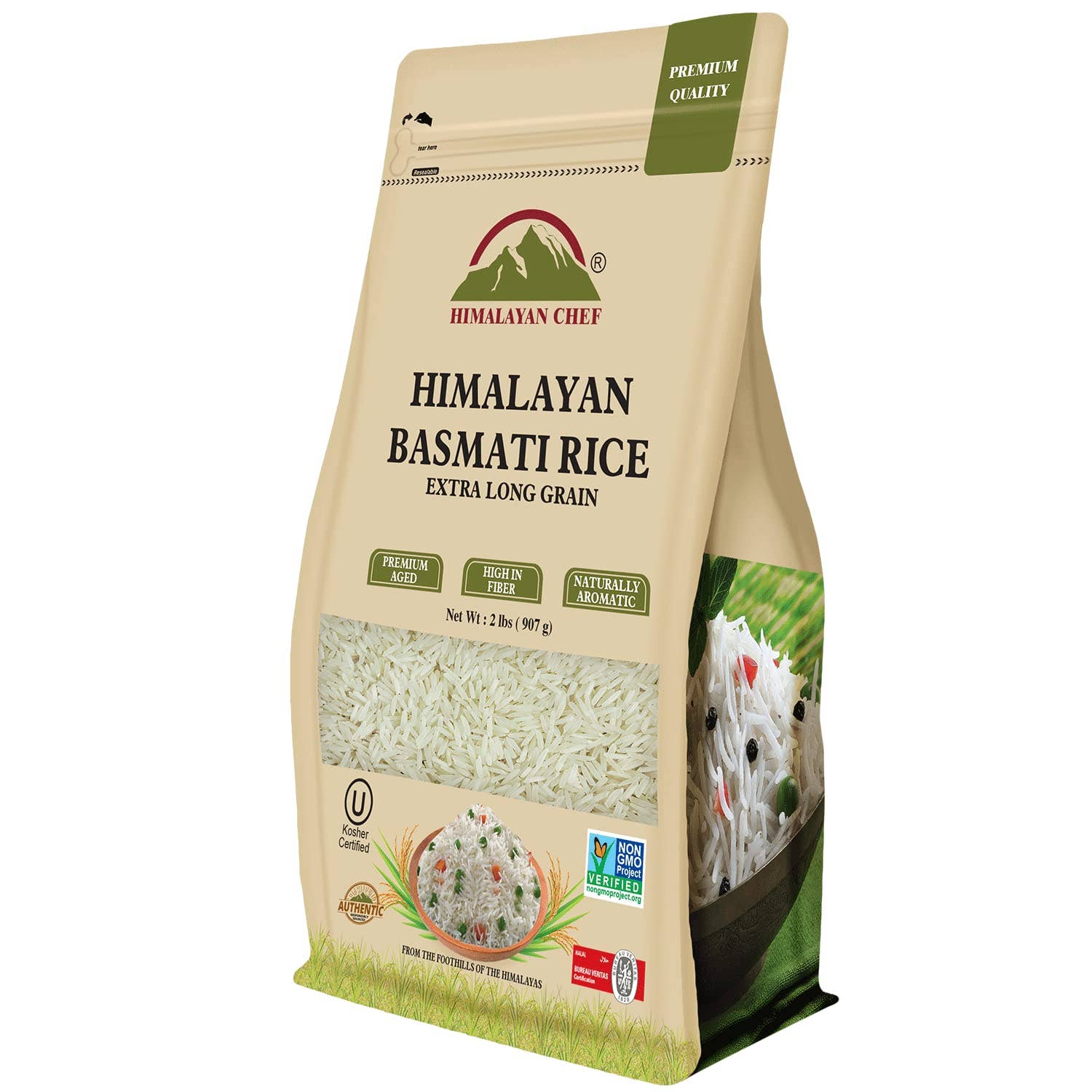 WBM LLC - Vente Riz - Riz basmati Himalayan Chef, sac refermable à grains longs, 2 lb0