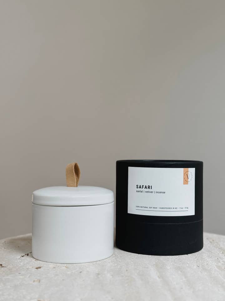 Library 11 oz Candle Jar | Safari for wholesale by Vessel Candle Studio