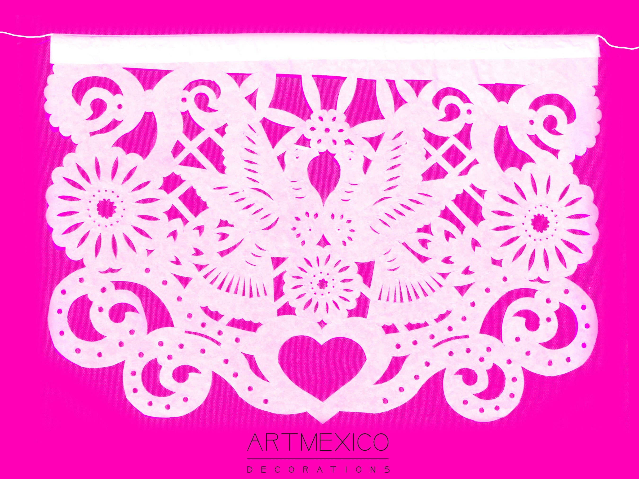 ArtMexico Ltd – Großhandel Wimpel/Girlande – Traditionelles mexikanisches Hochzeitsgirlandendekor aus Papier, Motiv Picado, 10 m7