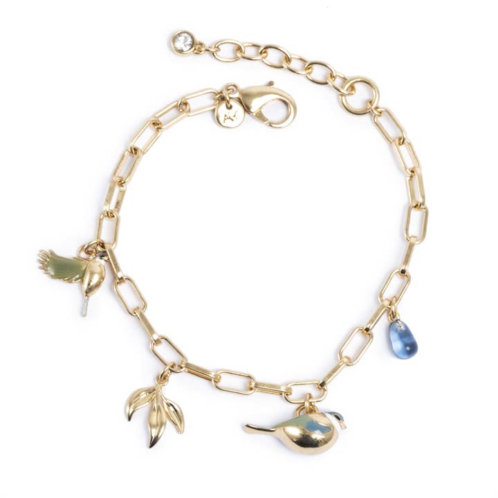 Blue tit gold bracelet for wholesale by A&C Oslo