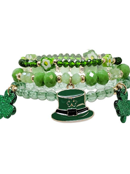 (B702) ST PATRICS DAY SHAMROCK ARMBÅND SÆT for engroshandel hos Jewelry Max