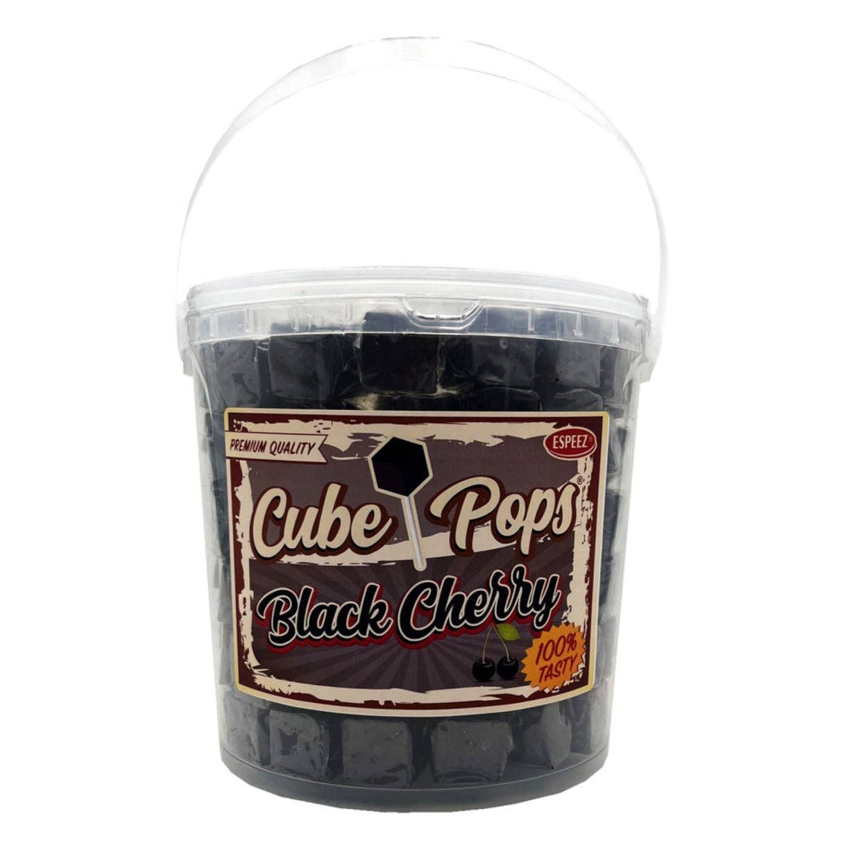 I Got Your Candy - Wholesale Boiled sweets - Espeez Cube Pops Black Cherry Jar - 100ct0