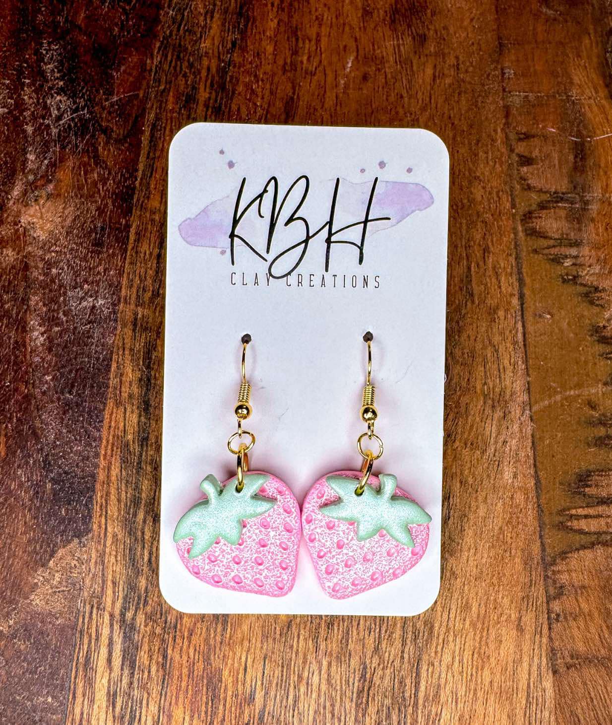KBH CREATIONS - Wholesale Dangle Earrings - Strawberry Dangle/Stud Handmade Clay Earrings2
